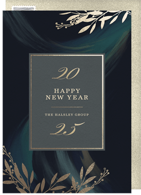 'Elegant Holiday Foliage' Business New Year's Greeting Card