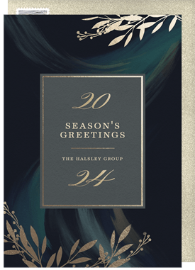'Elegant Holiday Foliage' Business Holiday Greetings Card
