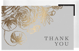 'Golden Poppies' Wedding Thank You Note