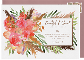 'Sedona Bouquet' Sweet 16 Invitation