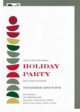 'Festive and Geometric' Holiday Party Invitation