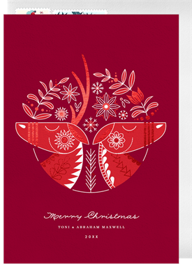 'Reindeer Duo' Christmas Greetings Card