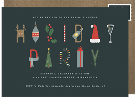 'Festive Party Icons' Christmas Party Invitation