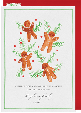 'Hand-Painted Gingerbread' Christmas Greetings Card