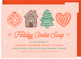 'Holiday Cookie Swap' Christmas Party Invitation