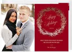 'Sparkling Holiday Wreath' Holiday Greetings Card
