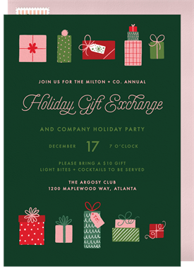 'Presents Galore' Business Holiday Party Invitation