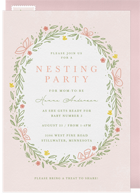 'Sweet Butterflies' Nesting Party Invitation
