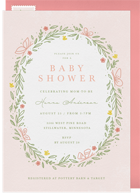 'Sweet Butterflies' Baby Shower Invitation