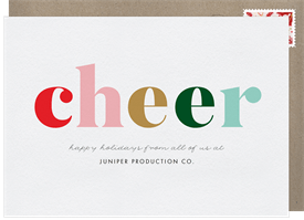 'Colorful Cheer' Business Holiday Greetings Card