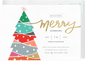 'Collage Tree' Christmas Party Invitation