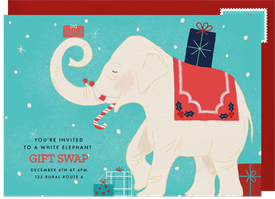 'Festive Elephant' Holiday Party Invitation