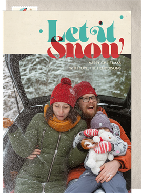 'Retro Snow' Holiday Greetings Card