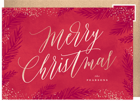 'Christmas Script' Christmas Greetings Card