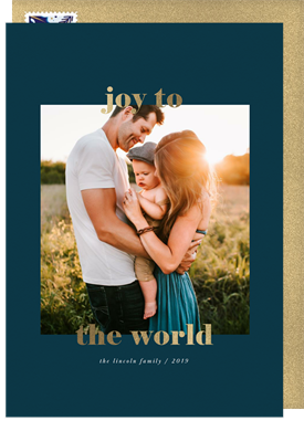 'Gold Joy to the World' Holiday Greetings Card