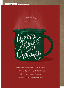 'Warm Drinks Cool Company' Christmas Party Invitation