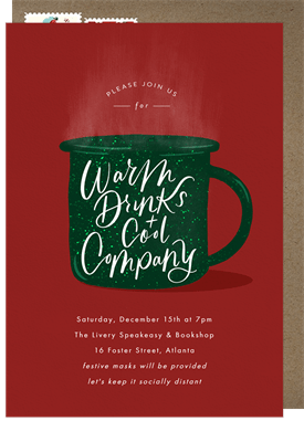 'Warm Drinks Cool Company' Business Holiday Party Invitation