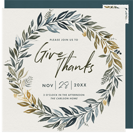 'Harvest Wreath' Thanksgiving Invitation