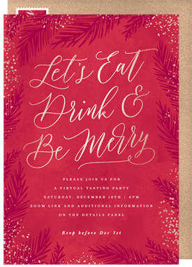 'Eat, Drink, Be Merry' Virtual / Remote Invitation