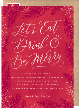 'Eat, Drink, Be Merry' Social Distancing Invitation