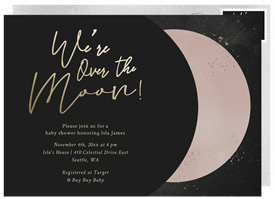 'Over the Moon' Baby Shower Invitation