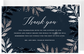 'Foiled Branches' Wedding Thank You Note