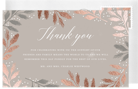'Foiled Branches' Wedding Thank You Note
