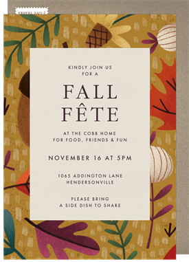 'Autumn Warmth' Fall Party Invitation