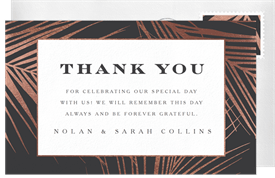 'Guilded Palm Fronds' Wedding Thank You Note
