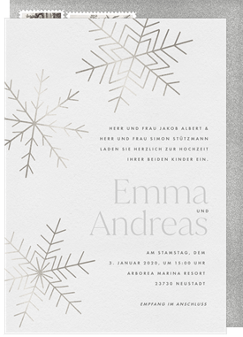 'Shimmering Snowfall' Wedding Invitation