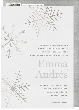 'Shimmering Snowfall' Wedding Invitation