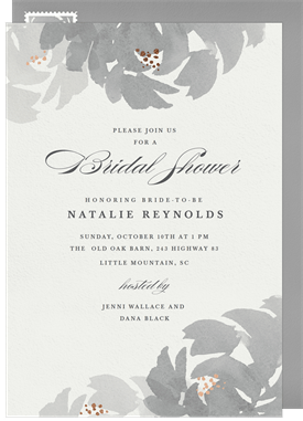 'Watercolor Floral Blooms' Bridal Shower Invitation
