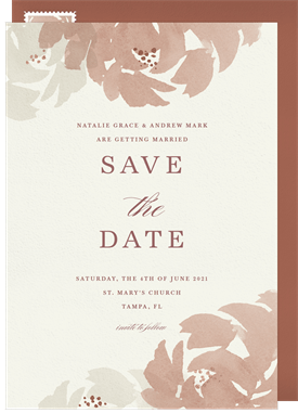 'Watercolor Floral Blooms' Wedding Save the Date