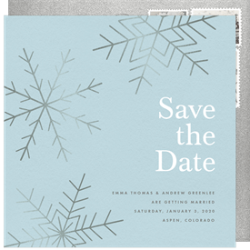 'Shimmering Snowfall' Wedding Save the Date