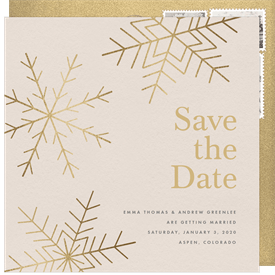 'Shimmering Snowfall' Wedding Save the Date