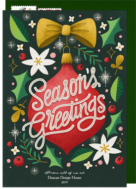 'Festive Greetings' Business Holiday Greetings Card