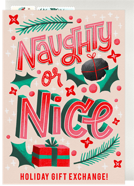 'Naughty or Nice' Holiday Party Invitation