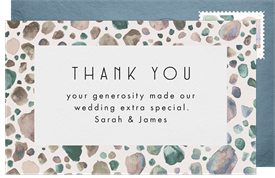 'Scattered Sea Glass' Wedding Thank You Note