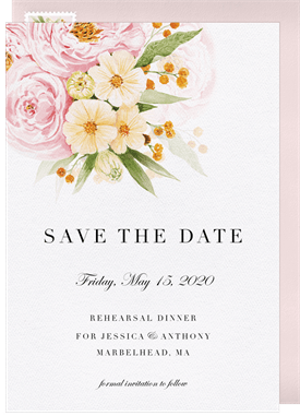 'Dreamy Peonies' Rehearsal Dinner Save the Date