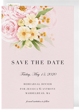 'Dreamy Peonies' Rehearsal Dinner Save the Date