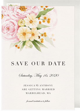 'Dreamy Peonies' Wedding Save the Date