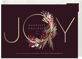 'Classy Wreath' Business Holiday Greetings Card