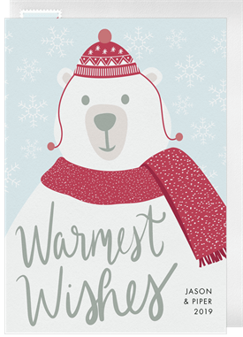 'Whimsical Polar Bear' Holiday Greetings Card