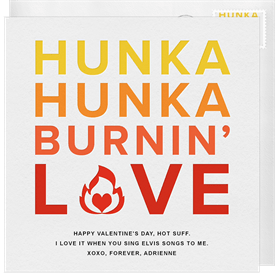 'Burnin' Love' Valentine's Day Card