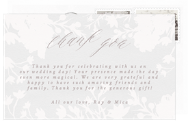 'Floral Silhouettes' Wedding Thank You Note