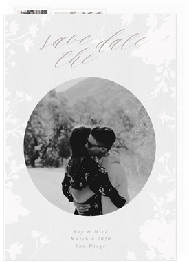 'Floral Silhouettes' Wedding Save the Date
