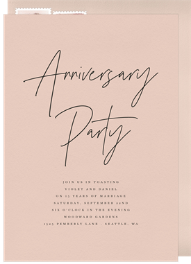 'Modern Anniversary' Anniversary Party Invitation