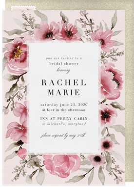 'Watercolor Anemone' Bridal Shower Invitation