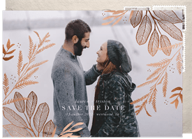 'Romantic Guilded Leaves' Wedding Save the Date
