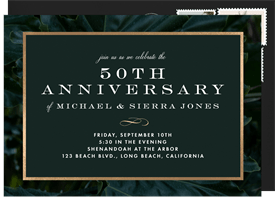 'Luxurious Leaves' Anniversary Party Invitation